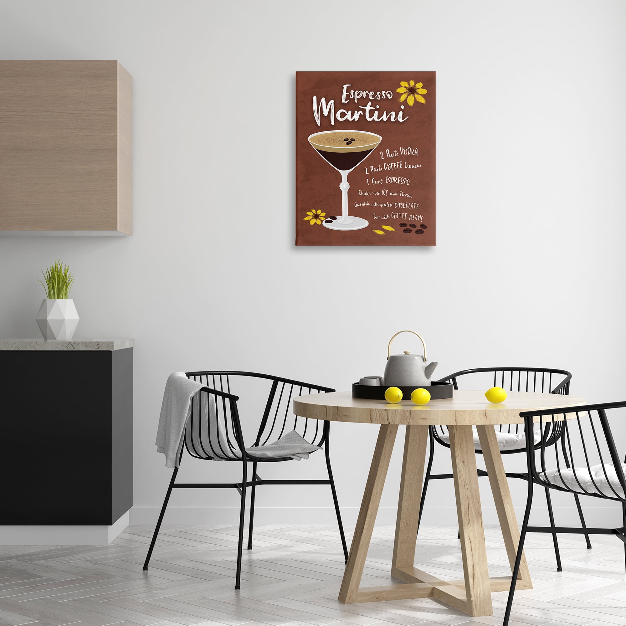 Stupell Industries Espresso Martini with Recipe Food & Beverage Painting Wrapped Canvas Art Print Wall Art, 24 x 30