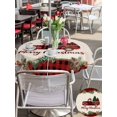 thumbnail image 4 of Outdoor Tablecloth with Umbrella Hole and Zipper, Red Plaid Christmas Round Table Cloth 54 Inch Waterproof Tablecloth, Truck Xmas Tree Vintage Winter Rustic Picnic Table Cover for Patio Camping, 4 of 7