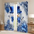 thumbnail image 2 of Manfei Merry Xmas Black Out Curtains,Cute Bow Snowman Curtains Pack of 2 (42x63 Each),Blue Christmas Flower Bedroom Curtains For Teens,Super Cozy Room Decor, 2 of 6