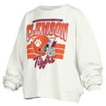 thumbnail image 2 of Women's Pressbox White Clemson Tigers Janice Retro Logo Oversized Pullover Sweatshirt, 2 of 3