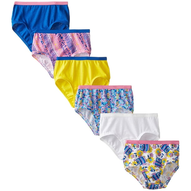 Fruit of the Loom Girls 6 Pack Assorted Cotton Briefs, 8, Assorted 