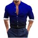 thumbnail image 2 of Blusa y camisa de manga larga con cuello vuelto para hombre, estilo casual, a la moda, con botones estampados, blusa de manga larga con cuello vuelto, camisetas de poliéster para hombre, 2 of 5
