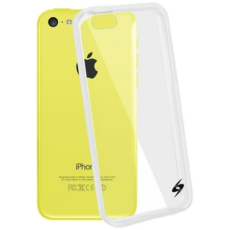 SlimGrip Shockproof Hybrid Protective Clear Case with White TPU Trim Bumper for iPhone