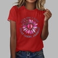 thumbnail image 2 of Alkepwun Breast Cancer Printed Shirts for Women Sunflower Pink Ribbons T-Shirt Breast Cancer Awareness Tee Tops, 2 of 4