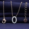 thumbnail image 3 of 18K Rose Gold Plated Initial Necklace | Moissanite Diamond Alphabet Necklace | Dainty Necklaces for Her | Letter "O" Pendant Necklace |18" + 2" Adjustable Chain, 3 of 6