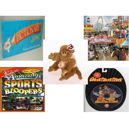 Children's Gift Bundle [5 Piece] -  Pictionary Junior The  of Quick Draw (1999) - White Mountain s Country Fair   - TY Attic Treasure Morgan The Monkey 10