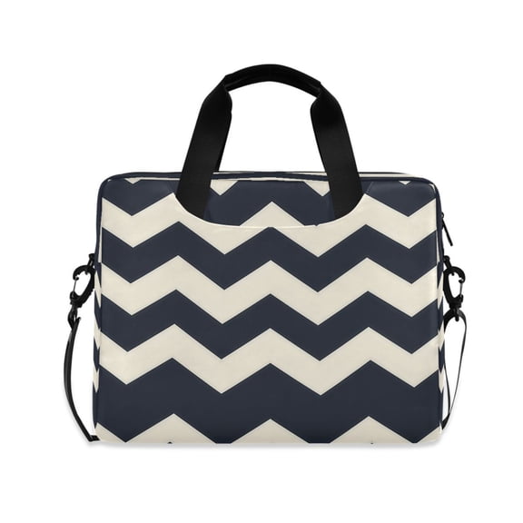 16inch Laptop Briefcase, Business Laptop Bag with Detachable Strap & Padded Compartment, Water-Resistant Polyester,A Navy Blue