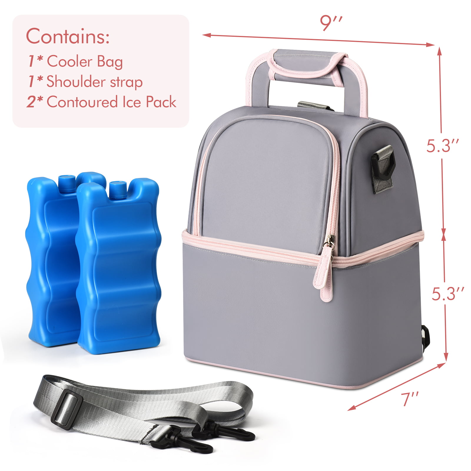 Breastmilk Cooler Bag with Ice Pack Keeps Your Milk in The Best Condition for Your Baby Everyday; Finally A Bag That Keeps Bottles Upright and Preven