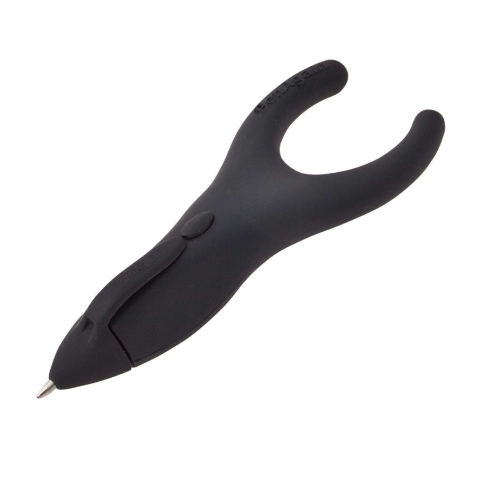 PenAgain Ergo-Sof Retractable Ballpoint Pen, Black, Black Ink, Pack of 6