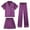 Purple, variant on WRTFVZA Girls Button Down Pajamas 8-9 Years Girls Pajamas Set Summer Girl Gifts Toddler PJs Short Sleeves Girls' Nightgowns & Sleep Shirts with Pocket