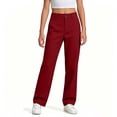 thumbnail image 2 of Uniform Pants for Girls Elastic Waist Straight Red School Pants Boys Back to School Clothes Size 5-14 Years, 2 of 6