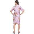thumbnail image 4 of Bimba Women's Purple Rayon Sleepshirt Button-Up Floral Print Sleepwear Dress - 28, 4 of 5