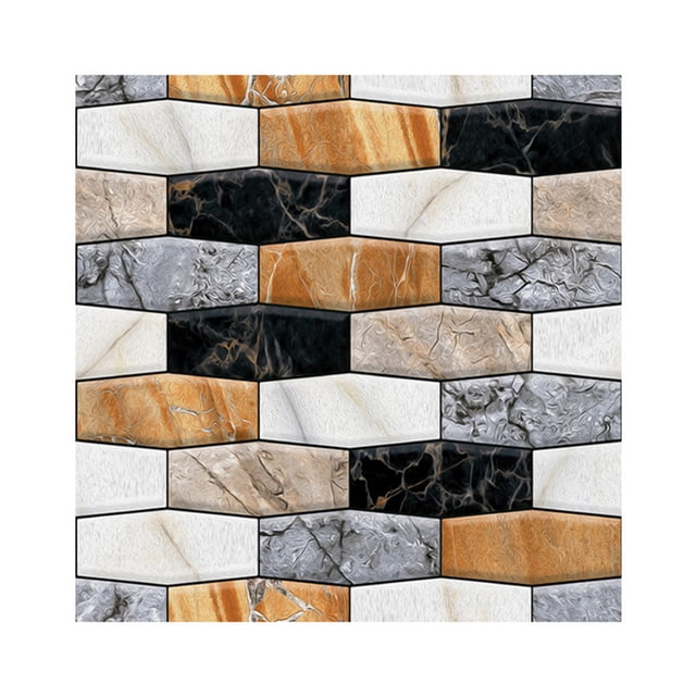 Mistaha Papier Peint Autocollant 3 Dimensions Multicolore Brique Résistant à l'Eau et à l'Humidité Amovible Pelable et Autocollant PVC