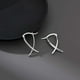 thumbnail image 4 of Pendientes de estilo moderno, pendientes de líneas cruzadas, pendientes de amor, 4 of 9