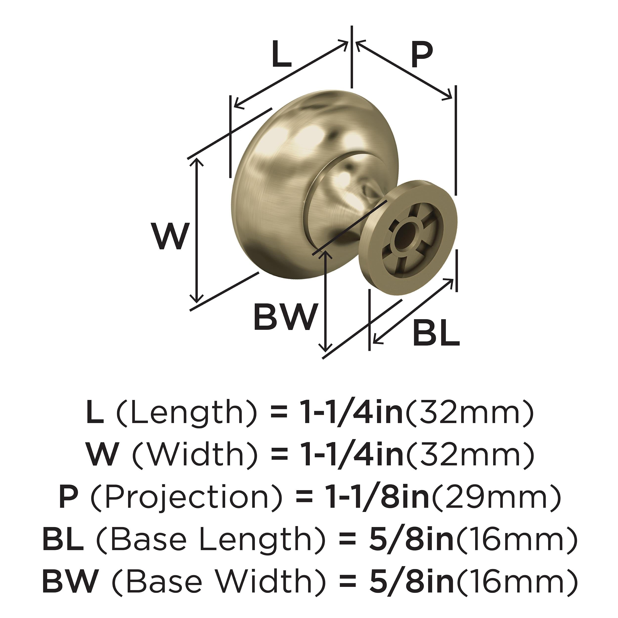 Amerock Edona 1-1/4 inch (32mm) Diameter Golden Champagne Cabinet Knob - 25 Pack
