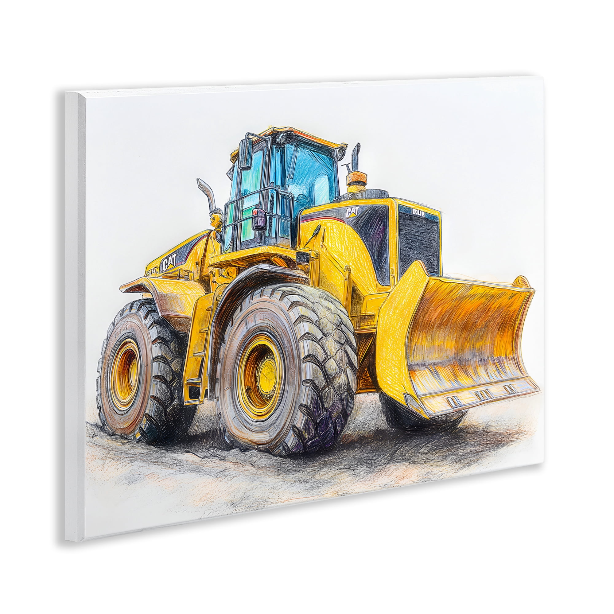 Stupell Industries Industrial Excavator Drawing Wall Plaque Art, design by Steve Hunziker