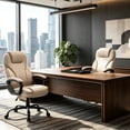 thumbnail image 3 of Walsunny High Back Leather Office Chair, Ergonomic Big and Tall Office Chair, Executive Home Office Desk Chair, Swivel Leather Chair for Work, Study, Gaming, Beige, 3 of 8