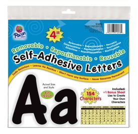 78 Characters Pacon Corporation 51620 Self-Adhesive Letters Black 4-Inch