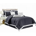thumbnail image 1 of Legacy Decor 9 pc Pleated Microfiber Comforter Set, Dark Grey and White Color, Full Size, 1 of 6
