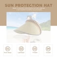 thumbnail image 4 of Sombrero de visera de verano con visera vacía para dama, gorra de paja de ala ancha para el sol, 4 of 5