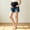 Dark Blue, variant on Naittoop Women's Maternity Ripped Hem Skinny Shorts Elastic Waist Jeans Pregnant Denim Shorts