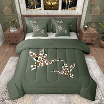 Feelyou Camouflage Duck Twin Bedding Sets 7-Piece, Jungle Wildlife Bedding Comforter Set