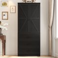 thumbnail image 6 of Blotout 75" Rustic Farmhouse Wardrobe Closet with 3 Drawers & LED Sensor Light, 2 Doors Wood Armoire Clothing Storage Cabinet with Hanging Rail for Bedroom Living Room, 6 of 6