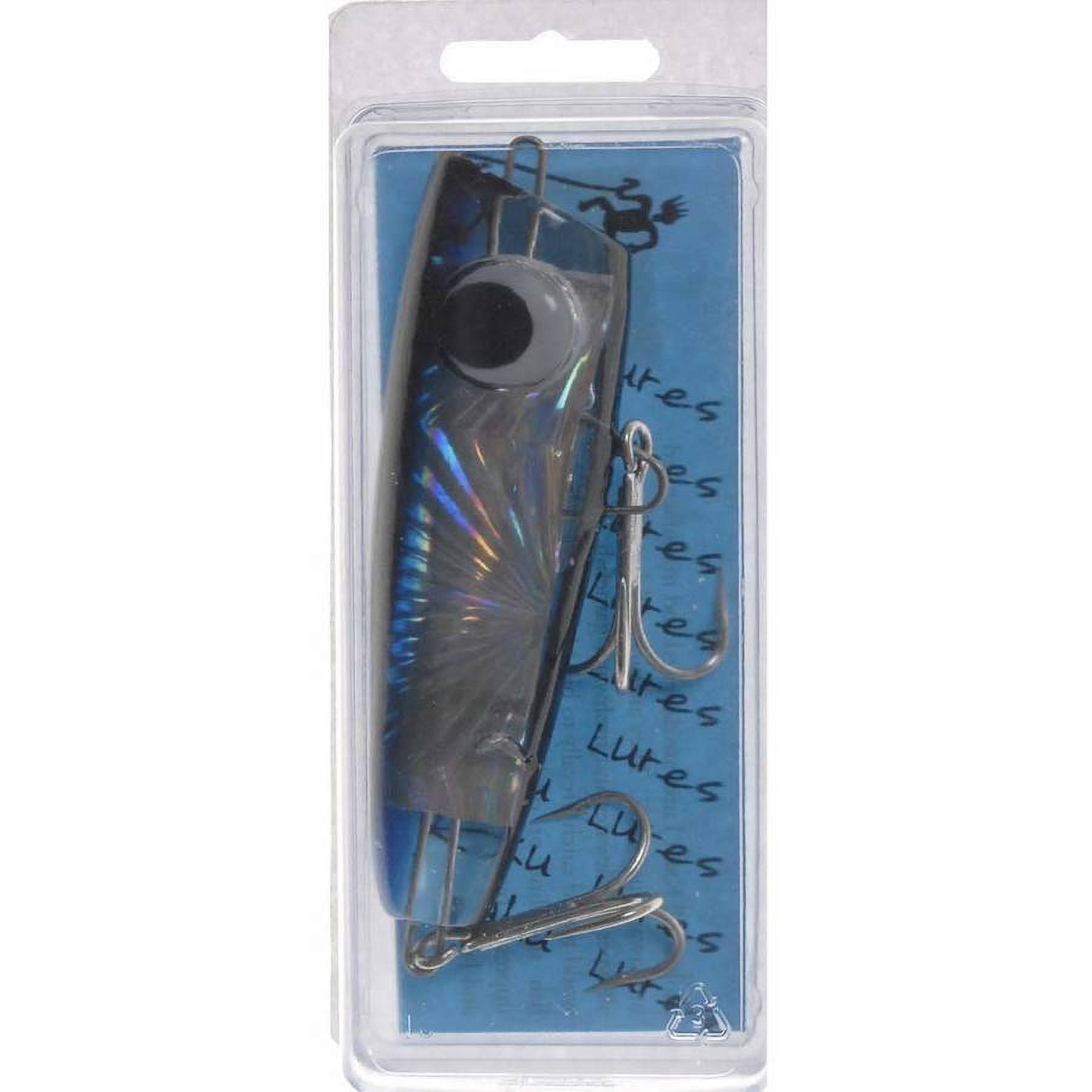 Kaku Extra Large Popper Fishing Lure, Blue, Black, and Clear