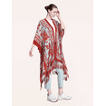 thumbnail image 3 of WeHello Women's Bohemian Burnout Velvet Long Tassel Kimono Beach Cover Up Shawl, RustyMint Green, 3 of 15