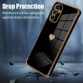 thumbnail image 3 of Compatible with Samsung Galaxy A13 5G Case Love Heart Plating Cute Luxury Elegant Case Camera Protector Soft TPU Shockproof Protective Back Cover Galaxy A13 5G Case -Black, 3 of 5