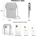 thumbnail image 3 of SHAR Women's Small Cell Phone Bag, Women's Mini Pu Leather Shoulder Bag, Touch Screen Cell Phone Pouch With Adjustable Shoulder Strap, Women's Cell Phone B, 3 of 5