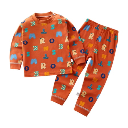 Staki Toddler Bamboo Pajamas 2 Pieces Boys Pajamas Toddler Boys Long Sleeve Cotton Pjs Kids Sleepwear Sets 6M-8Y (Coffee 2-3 Years)