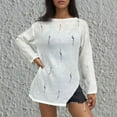 thumbnail image 2 of Nmnitkp Sweaters for Women Soft and Comfortable Women Long Sleeve Large Round Neck Button Down Sweater Solid Color Ribbed Knit Sweater Casual Relaxed Fit Pullover Jumper, 2 of 5