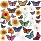 thumbnail image 1 of Parche bordado para planchar para ropa, 35 piezas, juego de parches para planchar con mariposas y girasoles, decoración bonita bordada de gran tamaño, 1 of 5