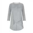 thumbnail image 3 of Jalioing Women's Long Sleeve Tunic Tops Round Neck Irregular Mid-Length Shirts Fashion Loose Blouses Outfits, 3 of 7