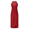 thumbnail image 6 of Einccm Women's Casual Midi Dress Sleeveless Solid Round-Neck Ruffle Hem Flowy A-Line Dress for Beach Vacation Parties Wedding Guest Spring Outfits, 6 of 6