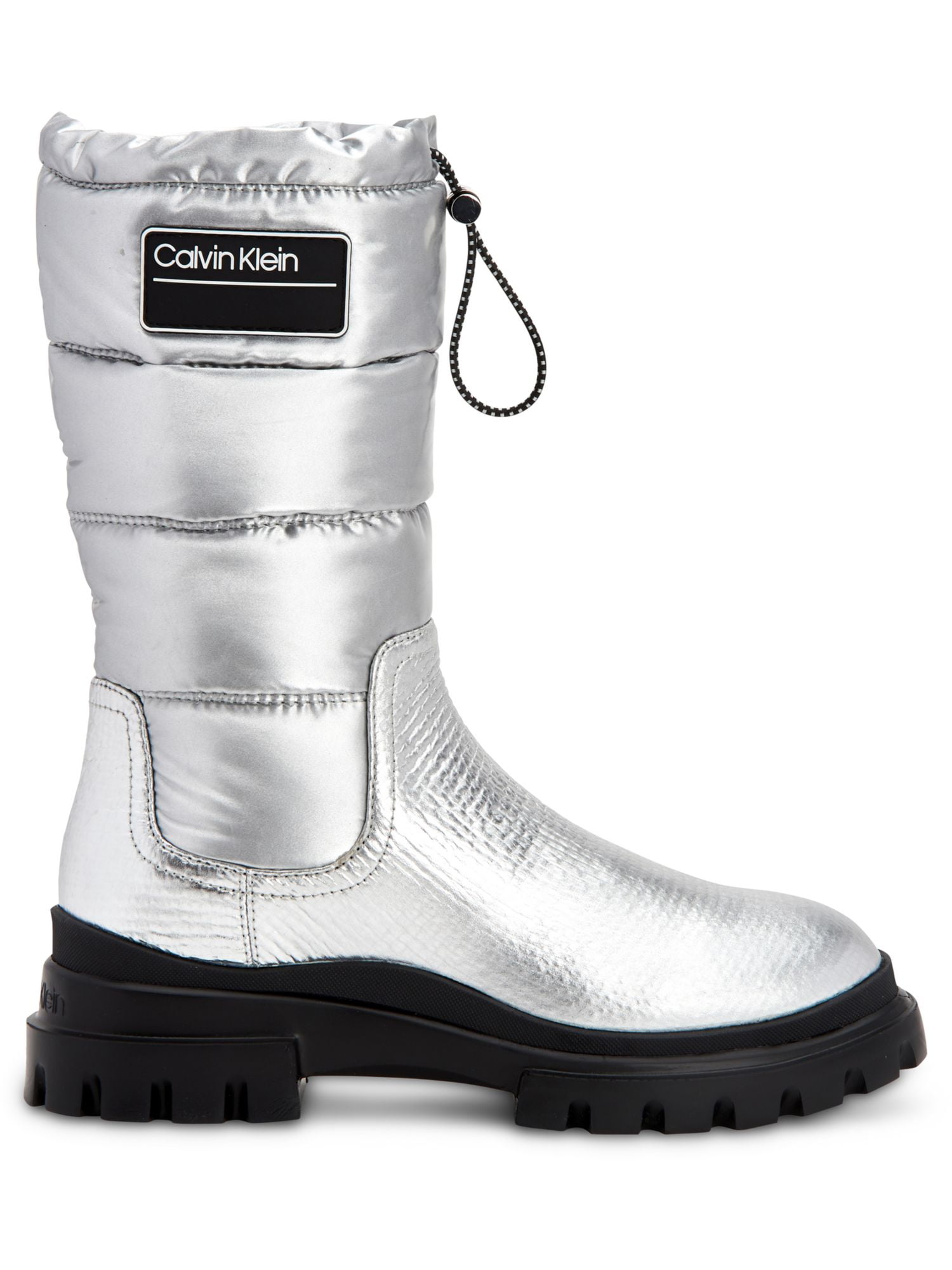 Calvin Klein Womens Laeton Mid-Calf Puffy Winter Boots White  Medium  (B,M) 