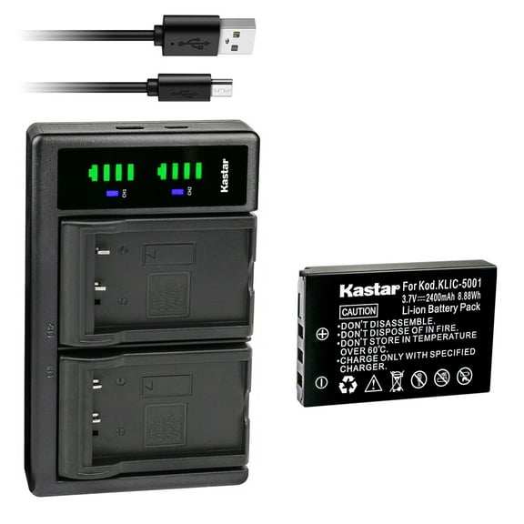 Kastar 1x DB-L50 Battery and LTD2 USB Charger Replacement for Wacom 1UF102350P-WCM-03, 1UF102350P-WCM-04, ACK-40203, ACK-40203-BX, CP-GWL04, XLA-C330, Intuos4 Wireless, PTK-540WL, PTK-540WL-EN