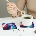 thumbnail image 3 of Leather Coasters with Heat-resistant for Drinks, Starry Multicolored Wolf Cup Coasters Cup Pad Mat for Tabletop Protection, Coffee Table, Office Desk and Housewarming Gift, 3 of 5