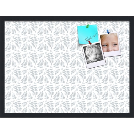 PinPix 27x20 Custom Cork Bulletin Board Fern Lt Grey Poster Board Has a Fabric Style Canvas Finish Framed in Fern Lt Grey by ArtToFrames (PinPix-1584)