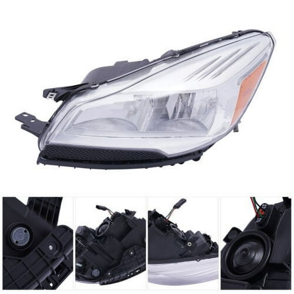 LH Headlight For 2013-2016 Ford Escape Driver Left Side Chrome Housing Headlamp