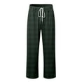 thumbnail image 5 of Men's Straight-Fit Woven Pajama Pant with Pockets Soft Sleep Pants Loose Fit Pj Bottoms with Drawstring Lounge Pants (Available in Big & Tall) (23-Dark Green, Medium), 5 of 6