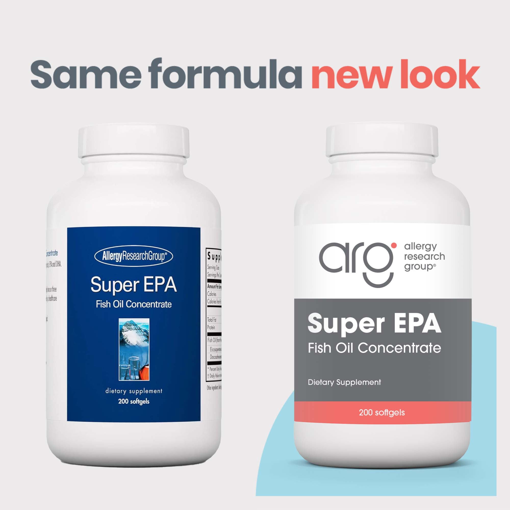 Allergy Research Group Super EPA - Omega 3 Supplement, Fish Oil Concentrate, EPA, DHA, Omega 3 Fatty Acids, Sustainably-Sourced Anchovies, Softgels - 200 Count