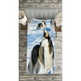 thumbnail image 3 of Ambesonne Alaskan Malamute Quilted Bedspread Set 2 Pcs, Husky on Snow, Twin Size, Black White Pale Blue, 3 of 3