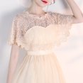 thumbnail image 2 of XIAOCHA Women's Lace Scallop Shrug Short Sleeve Cropped Shrugs Oktoberfest Party Capelet Bolero, 2 of 5