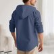 thumbnail image 5 of Blusa de manga larga con capucha para hombre, informal, de verano, de manga larga, con botones, tipo cárdigan, chaqueta con capucha, camisa de poliéster para hombre, 5 of 7