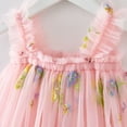 thumbnail image 4 of WUANDIXFA Birthday Dress for Girls Cute Baby Toddler Girls Dress Baby Girl Clothes Summer Dress Ruffle Sleeveless Bow Top Floral Skirt Baby Sundress Outfits Pink,12-18 Months, 4 of 5
