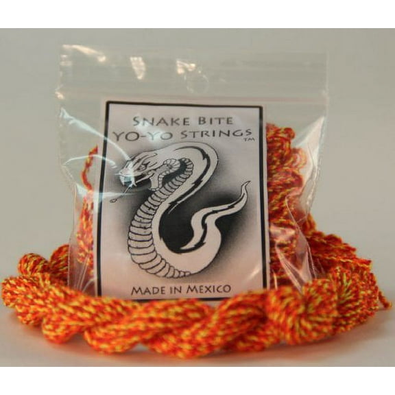 Snake Bite Yo-Yo Strings - 100% Polyester multi-color Strings- Scarlet Snake - 10 pack