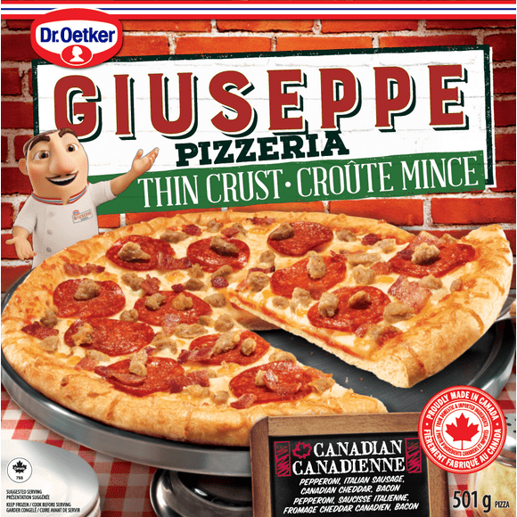 Dr. Oetker Giuseppe Pizzeria Thin Crust Canadian Pizza, 501 g