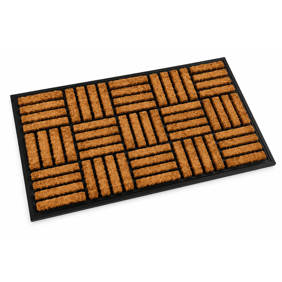 Tritex Rubber Molded Coir Brush Door Mat - Natural & Black - 18in. x 30in.